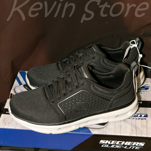 2 Pairs- Blue+Black- Skechers Men's Glide Lite Pacer Shoe. Price for 2. - Picture 10 of 14